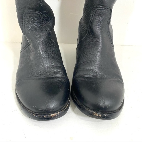 Madewell The Archive Black Leather Riding Equestrian Tall Boots Pull On Sz 5.5 - Picture 4 of 7